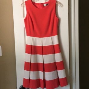 Nine West Coral and White Striped Dress